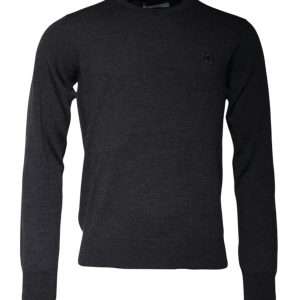 Dark Gray DG Logo Crew Neck Pullover Sweater