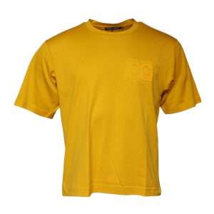 Dark Yellow Logo Crew Neck Short Sleeves T-shirt