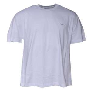 White Logo Cotton Crew Neck Short Sleeves T-shirt