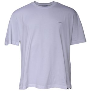 White Logo Cotton Crew Neck Short Sleeves T-shirt