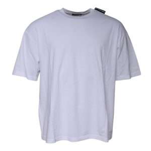 White Logo Cotton Jersey Crew Neck Short Sleeves T-shirt