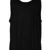 Black Cotton Sleeveless Round Neck Tank T-shirt - Image 2