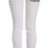 White Crystal Embellished Skinny Jeans - Image 2