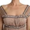 Brown Silk Sleeveless Shift Maxi Dress - Image 4