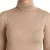 Beige Cashmere Silk Turtleneck Pullover Sweater - Image 2
