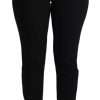 Black Virgin Wool Stretch Skinny Pants - Image 2