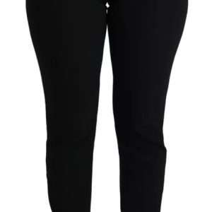 Black Virgin Wool Stretch Skinny Pants