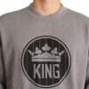 Gray Crown King Cotton Pullover Sweater - Image 2