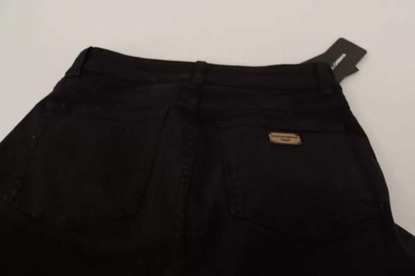 Black Cotton Stretch Skinny Denim Jeans - Image 6