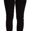 Black Cotton Stretch Skinny Denim Jeans - Image 2