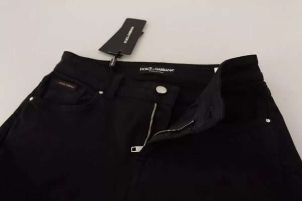 Black Cotton Stretch Skinny Denim Jeans - Image 5