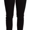 Black Cotton Stretch Skinny Denim Jeans - Image 4