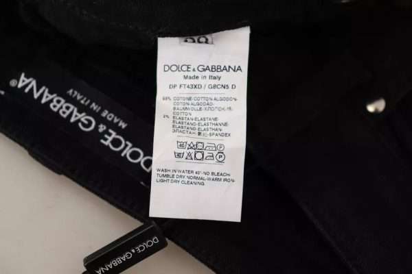 Black Cotton Stretch Skinny Denim Jeans - Image 7