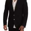 Black Cotton Slim Fit Coat Jacket Blazer - Image 5