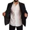 Black Cotton Slim Fit Coat Jacket Blazer - Image 7