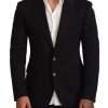 Black Cotton Slim Fit Coat Jacket Blazer - Image 8