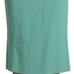 Mint Green Viscose Pencil Cut Midi Skirt
