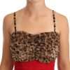 Brown Leopard Red Tulle Sheath Midi Dress - Image 5