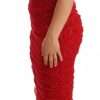 Brown Leopard Red Tulle Sheath Midi Dress - Image 2