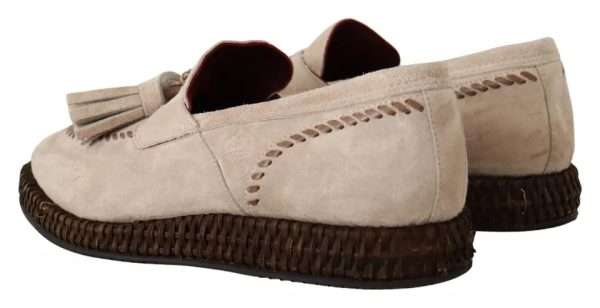 Beige Moccasins Slip On Leather Men Shoes - Image 5