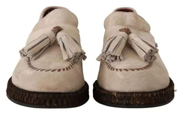 Beige Moccasins Slip On Leather Men Shoes - Image 6