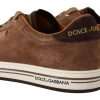 Brown Suede Logo Low Top Sneakers Men Shoes - Image 4