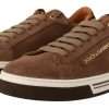 Brown Suede Logo Low Top Sneakers Men Shoes - Image 5
