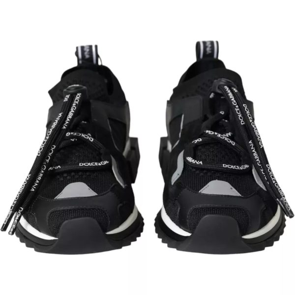 Black White Logo Sorrento Mens Sneakers Shoes - Image 4