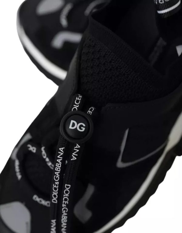 Black White Logo Sorrento Mens Sneakers Shoes - Image 5