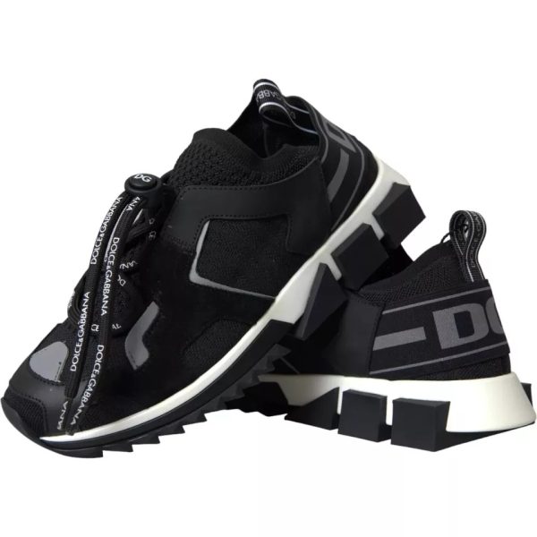 Black White Logo Sorrento Mens Sneakers Shoes - Image 7