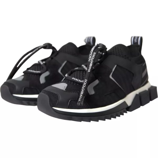 Black White Logo Sorrento Mens Sneakers Shoes - Image 8