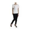 White Viscose Round Neck Short Sleeves Top - Image 3
