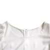 White Viscose Round Neck Short Sleeves Top - Image 7