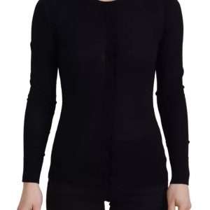 Black Crewneck Long Sleeves Pullover Sweater