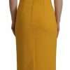 Yellow Viscose Sleeveless Sheath Midi Dress - Image 4