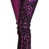 Purple Leopard Cotton Slim Fit Denim Jeans - Image 8