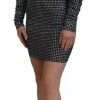 Black Embellished Nylon Bodycon Mini Dress - Image 4