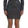 Black Embellished Nylon Bodycon Mini Dress - Image 2