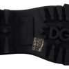 Black Leather Trekking Derby Embellished Shoes - Image 4