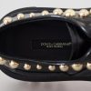 Black Leather Trekking Derby Embellished Shoes - Image 5