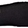 Black Polyester Faux Fur Mens Flats Sandals Shoes - Image 4
