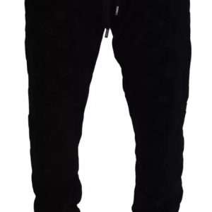 Black Cotton Skinny Jogger Sweatpants Pants