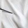 Off White LeatherPerforated Full Zip Jacket - Image 5