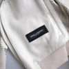 Off White LeatherPerforated Full Zip Jacket - Image 7
