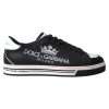 Black Leather Crown Milano Sneakers Shoes - Image 4