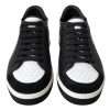 Black Leather Crown Milano Sneakers Shoes - Image 5