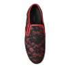 Black Red Lace Slip On Low Top Sneakers Shoes - Image 2