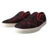 Black Red Lace Slip On Low Top Sneakers Shoes - Image 7