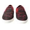 Black Red Lace Slip On Low Top Sneakers Shoes - Image 8