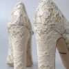 White Lace Crystals Heels Sandals Shoes - Image 8